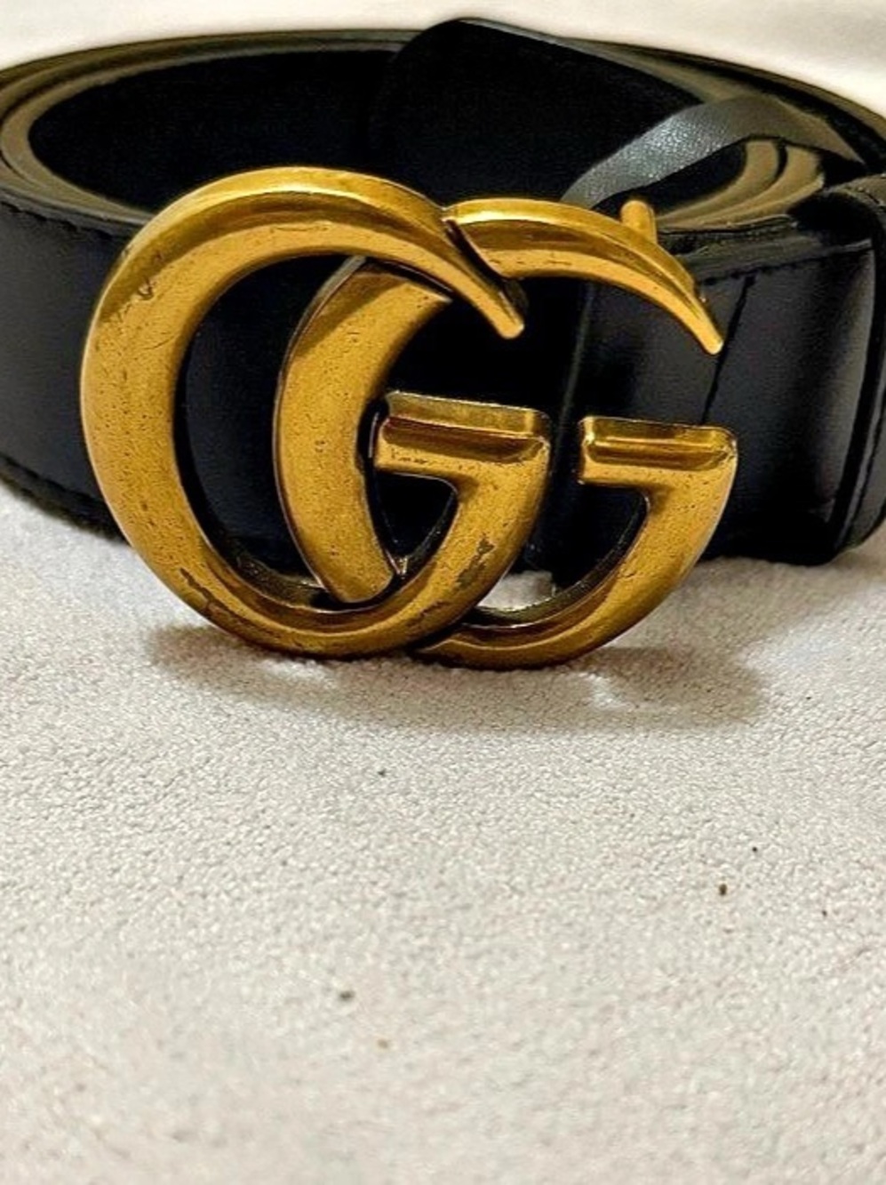 Gucci GG Marmont GG Buckle Black & Gold Belt